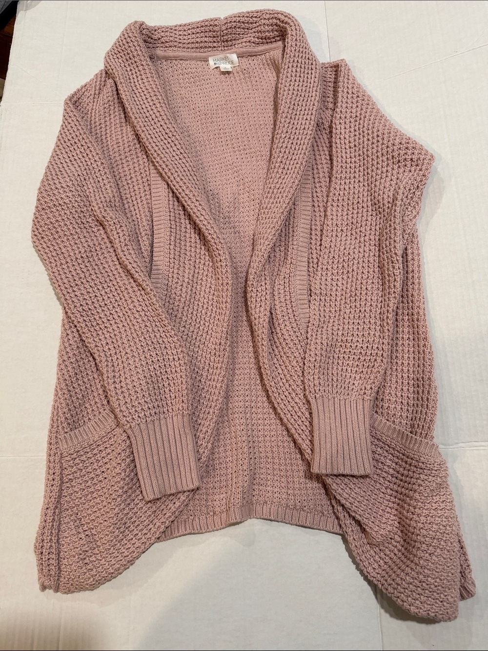 Market & Spruce Open-Front Cardigan in Dusty Mauve